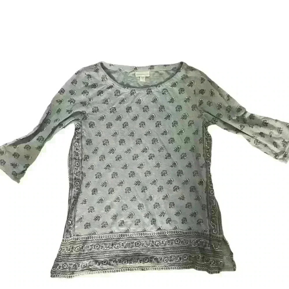 J.Jill -  Size S  Cute Crew-Neck Shirt bohemian Cozy Core Long Sleeve Preppy - Picture 1 of 7